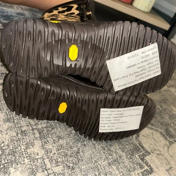 UGG Women's Dark Brown and Leopard Print Winter Boots - Picture 6 of 11